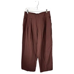 Abercrombie and Fitch Linen Blend Pull On Wide Pleated Pant SZ M